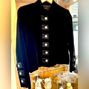 Vintage Yves Saint Laurent 
Rive Gauche Paris Bergdorf 
Velvet Military Jacket 8